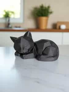 Low Poly Kätzchen 3D Druck | Schlafende Katzen Figur - Bild 3
