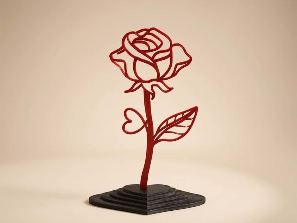 Rose mit Herzsockel